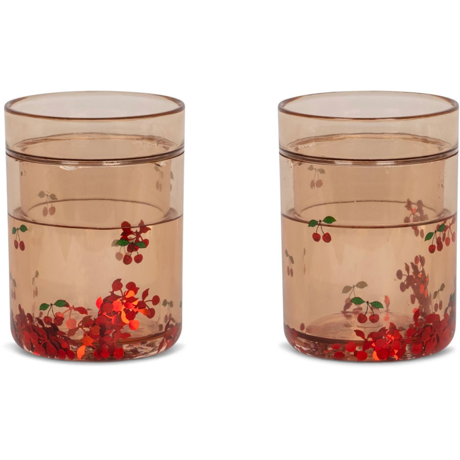 Konges Slojd - 2er-Set Becher mit Glitzer - Cherry