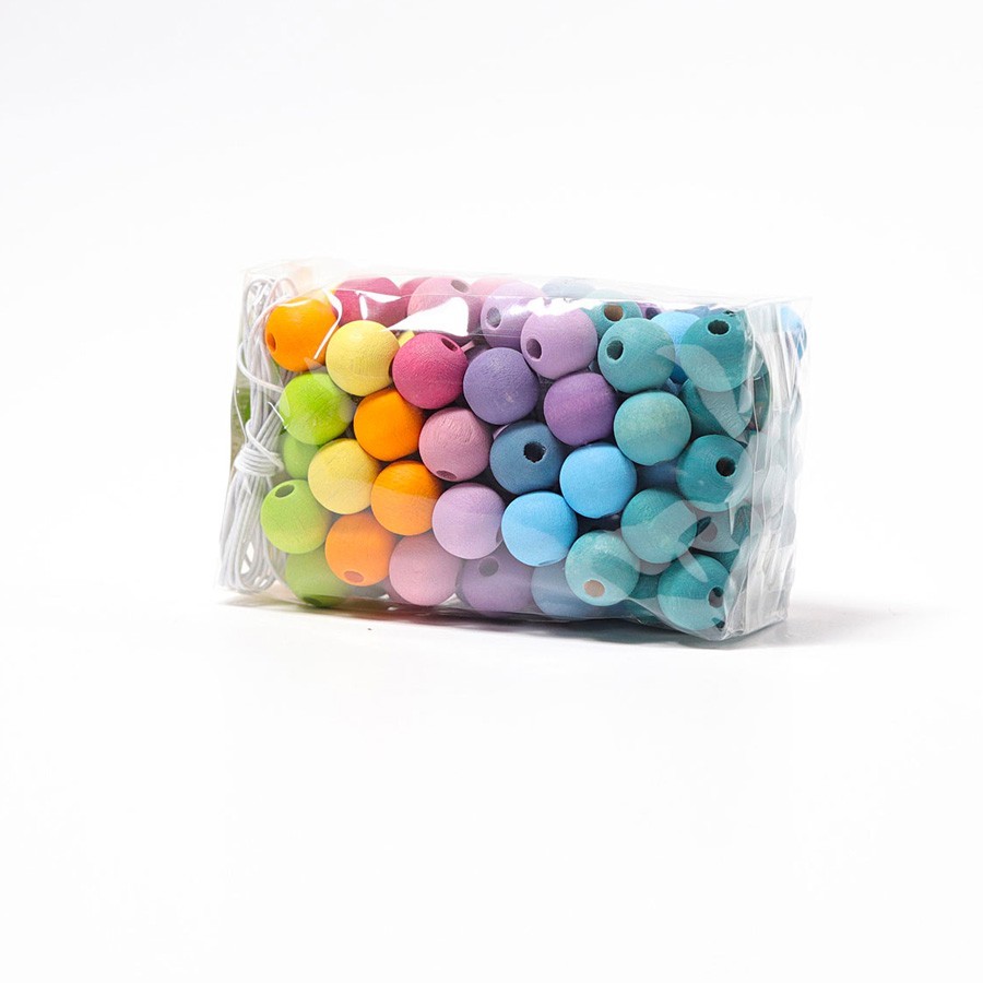 Grimm's Wooden Toys - 120 Small Pastel Wooden Beads