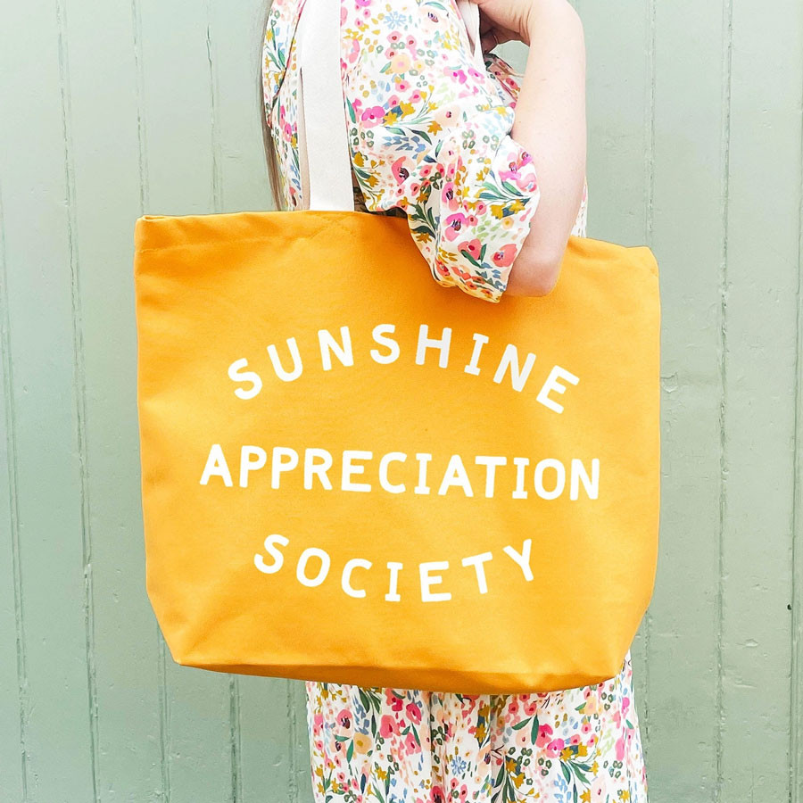 Tragetasche Sunshine Appreciation Society - Gelb
