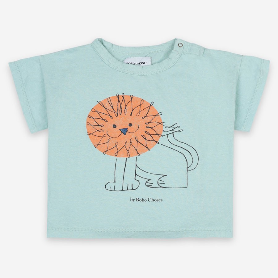 Bobo Choses - T-Shirt "Pet a Lion" Türkis