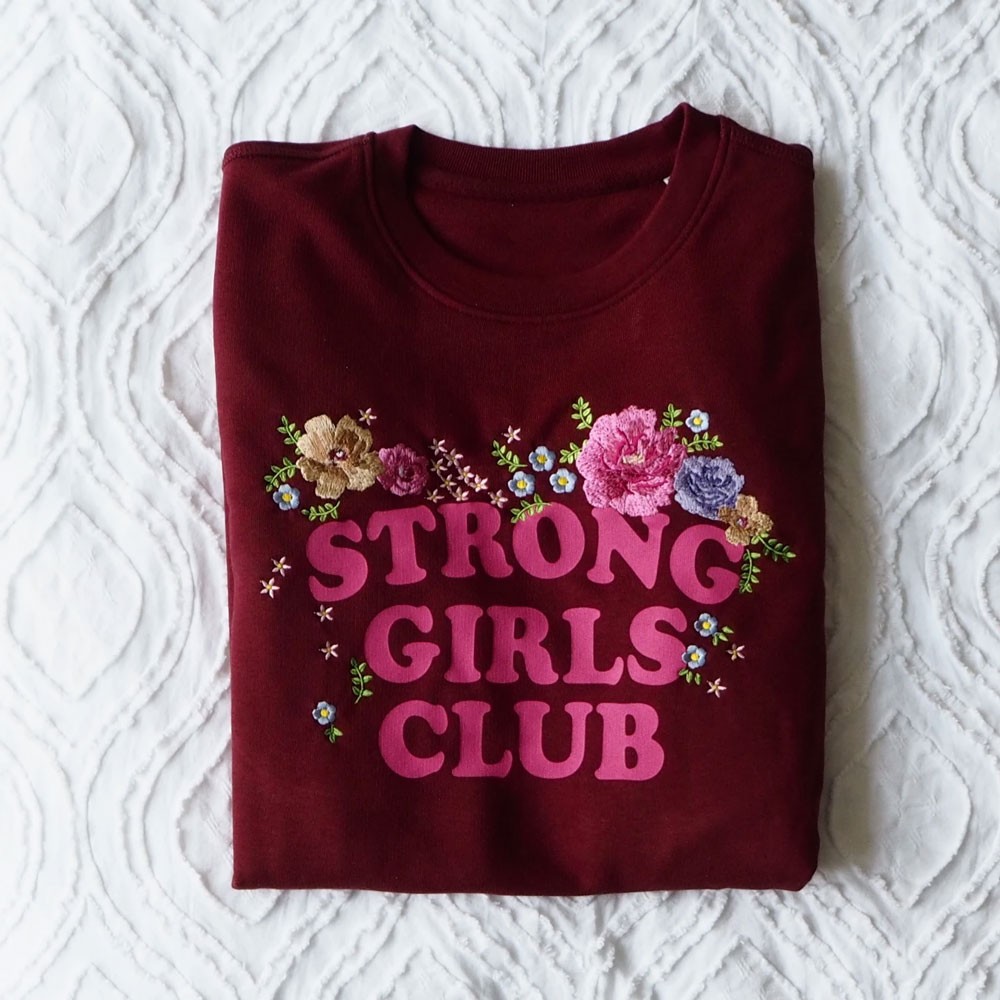 Muthahood - Woman Sweater "Strong Girls Club" Floral