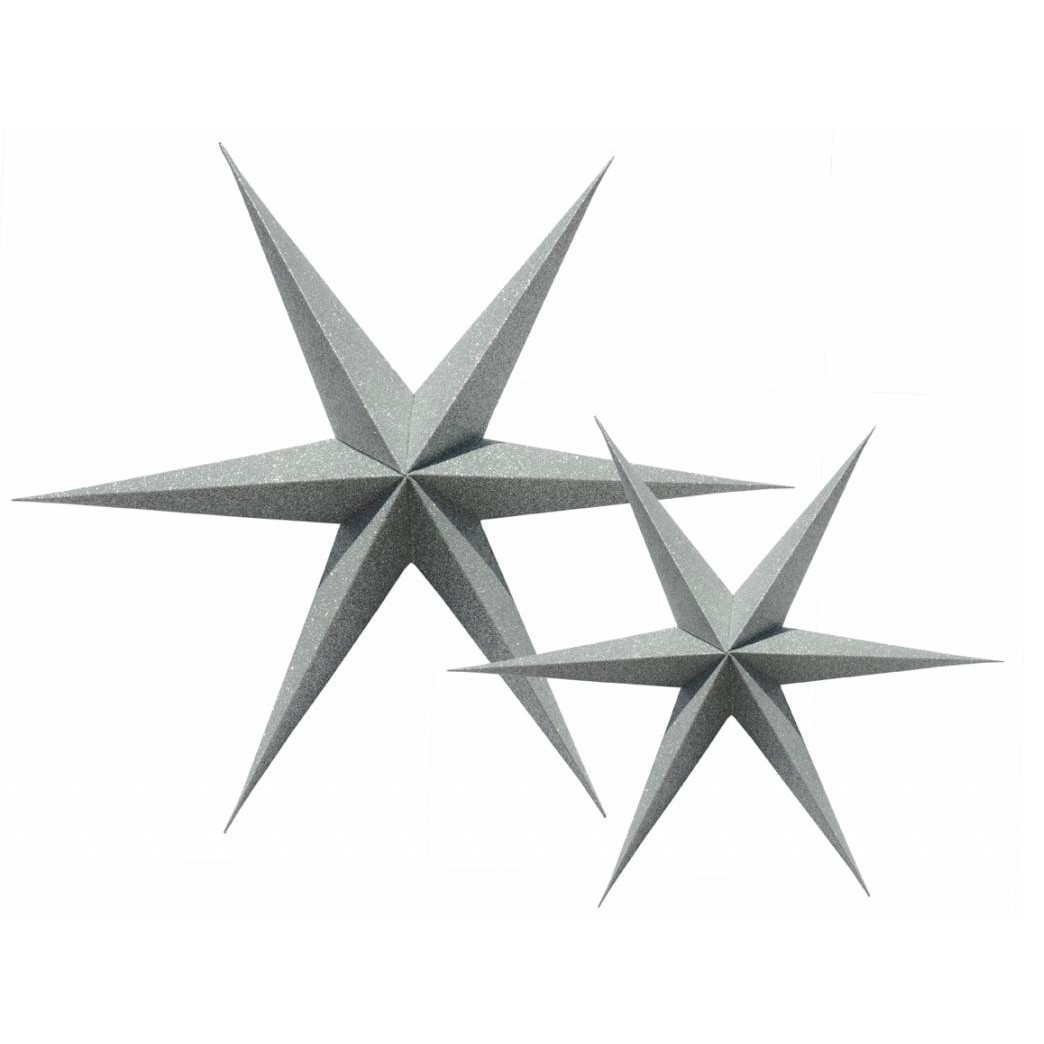 Delight Department - 2 Papiersterne Glitzer Silber