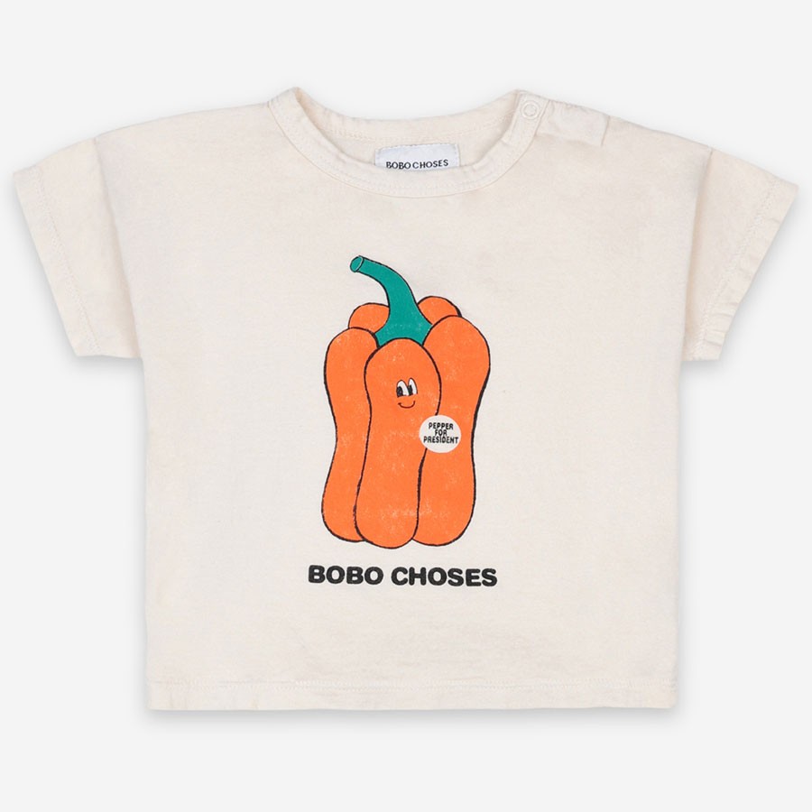 Bobo Choses - T-Shirt "Vote for Pepper" Creme