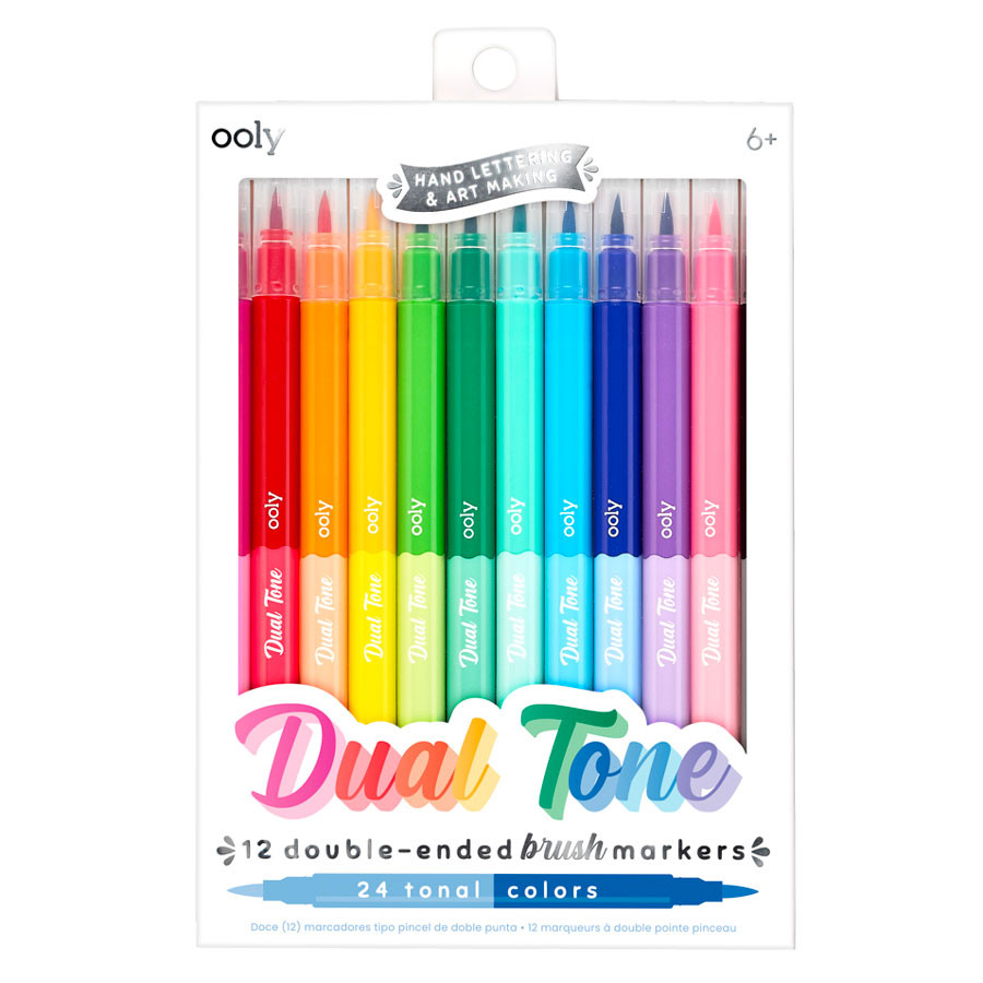 OOLY - 12 Doppelend-Pinselmarker "Dual Tone"