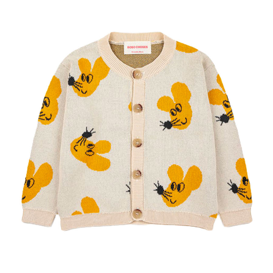 Bobo Choses - Cardigan Baby Mouse All Over