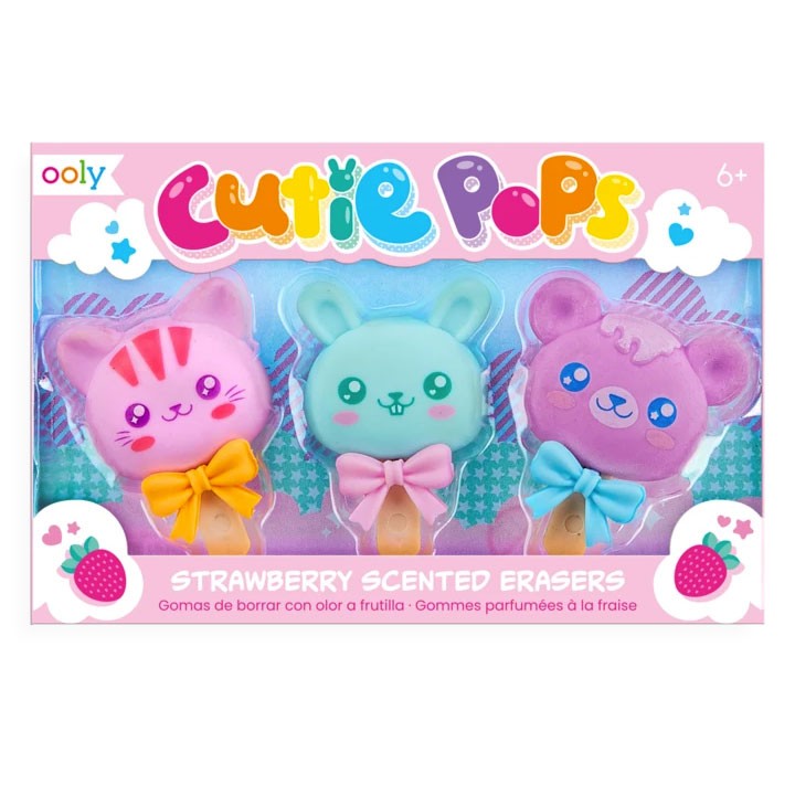 OOLY - 3 Radiergummis Cutie Pops mit Duft