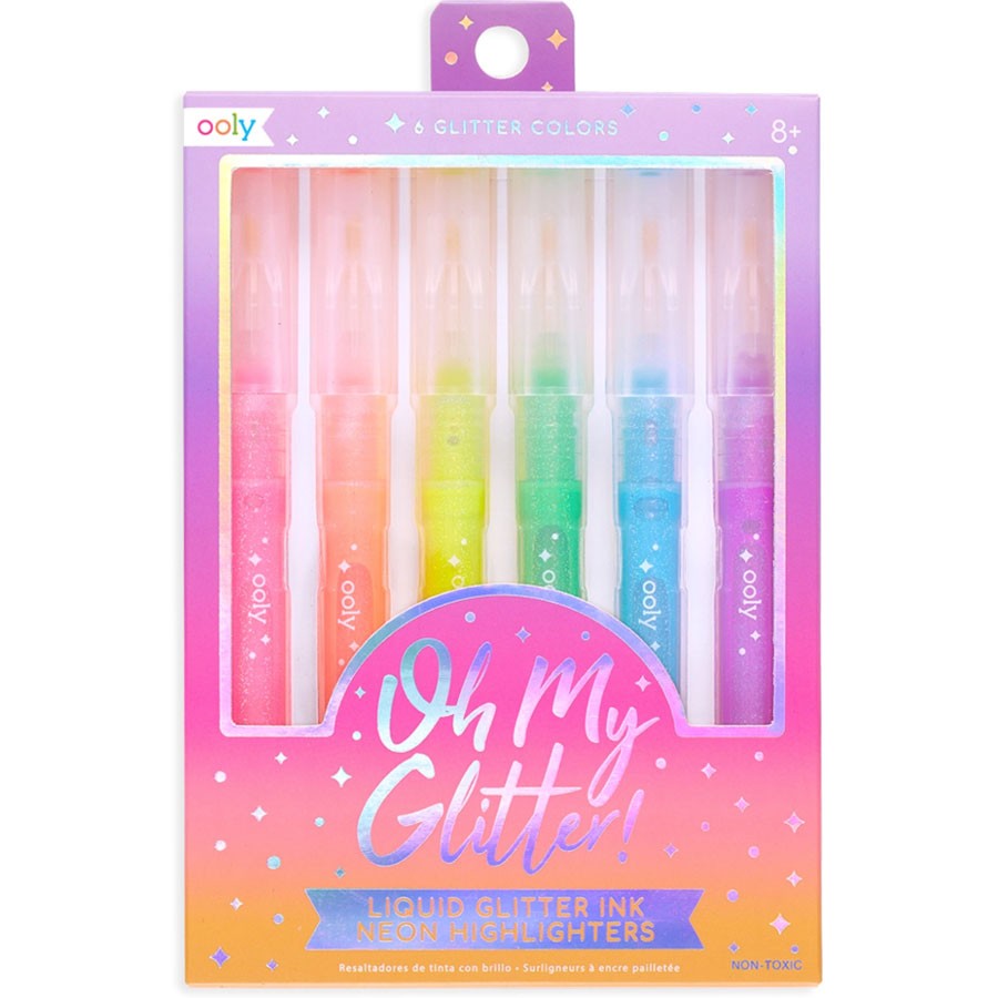 OOLY - 6 Neon Marker "Oh My Glitter"