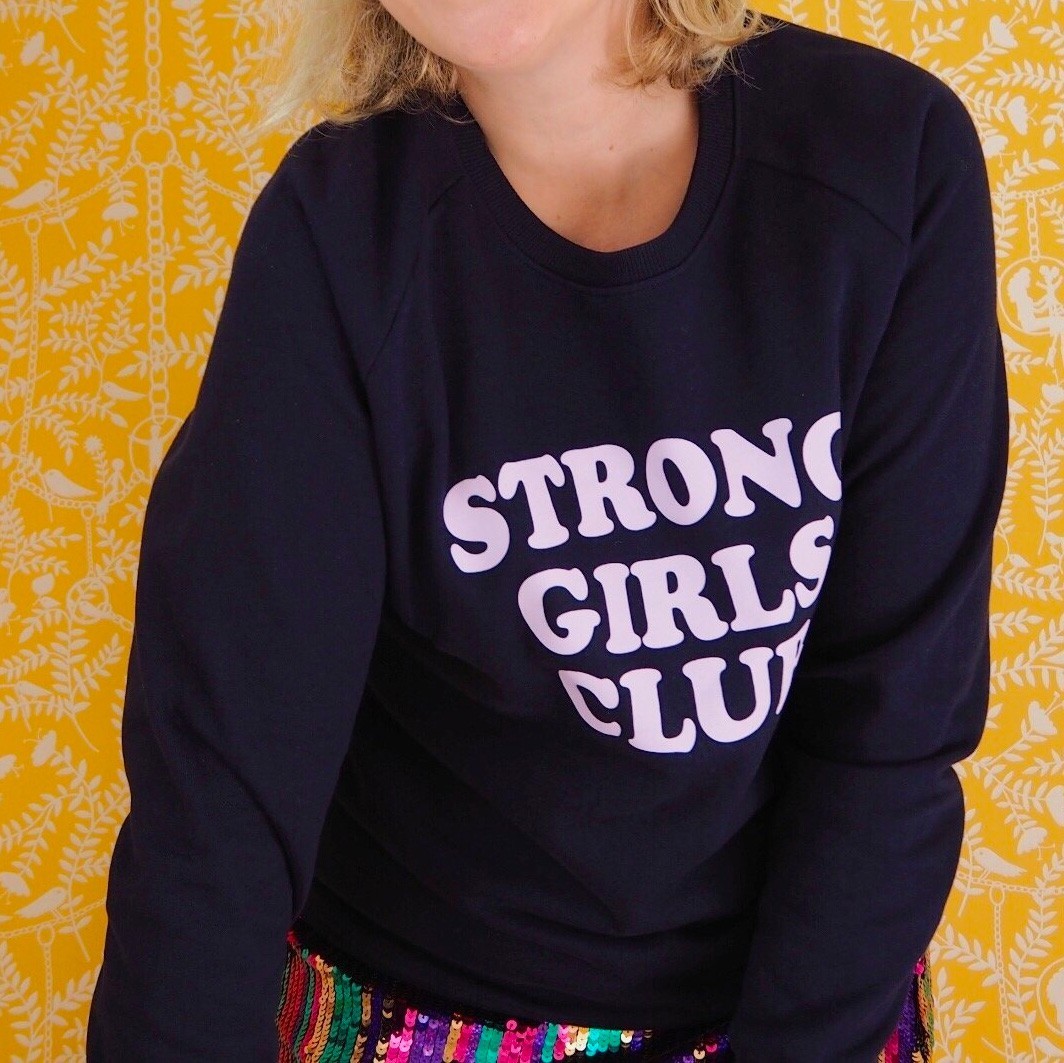 Muthahood - Mama Sweater "Strong Girls Club" Blau