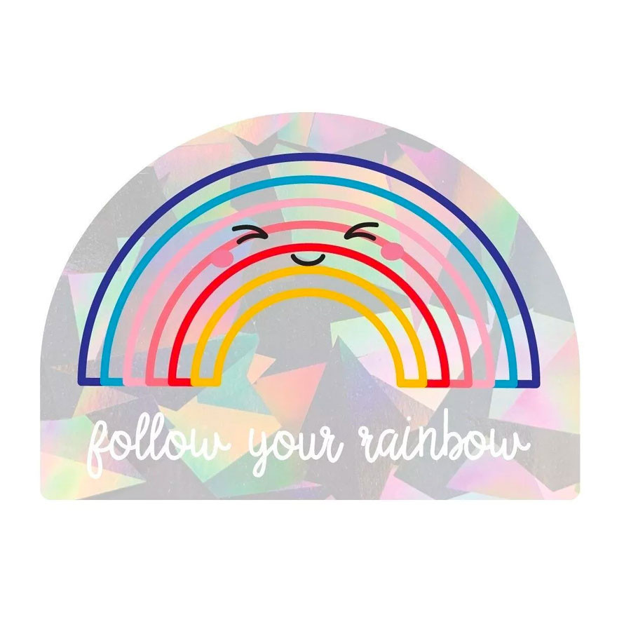 Aufkleber mit Lichteffekt - Follow your Rainbow