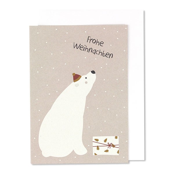 Ava & Yves - Klappkarte Eisbär "Frohe Weihnachten"