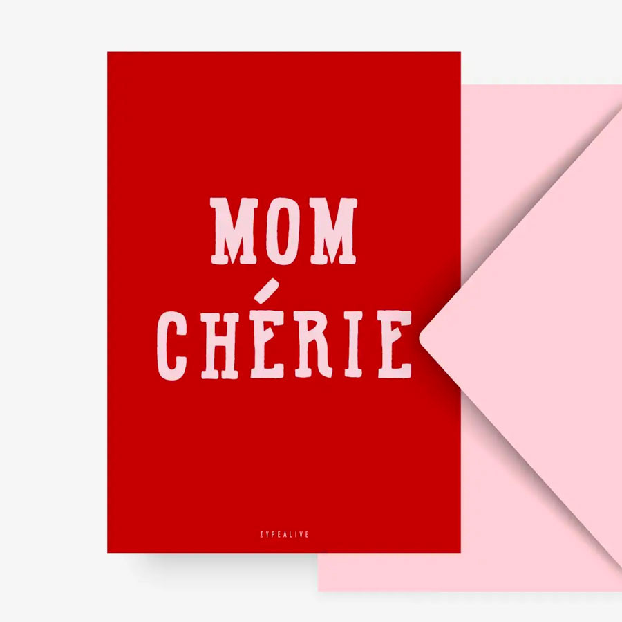 Postkarte mit Umschlag - Mon Chérie