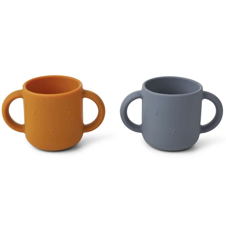 Liewood - 2 Trinkbecher aus Silikon Gene Rabbit Blue Wave