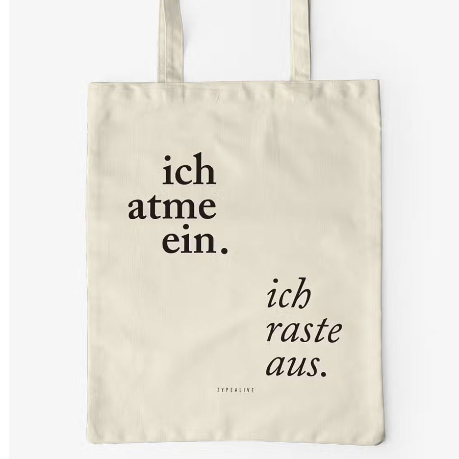 Stoffbeutel "Ich atme ein - ich raste aus"