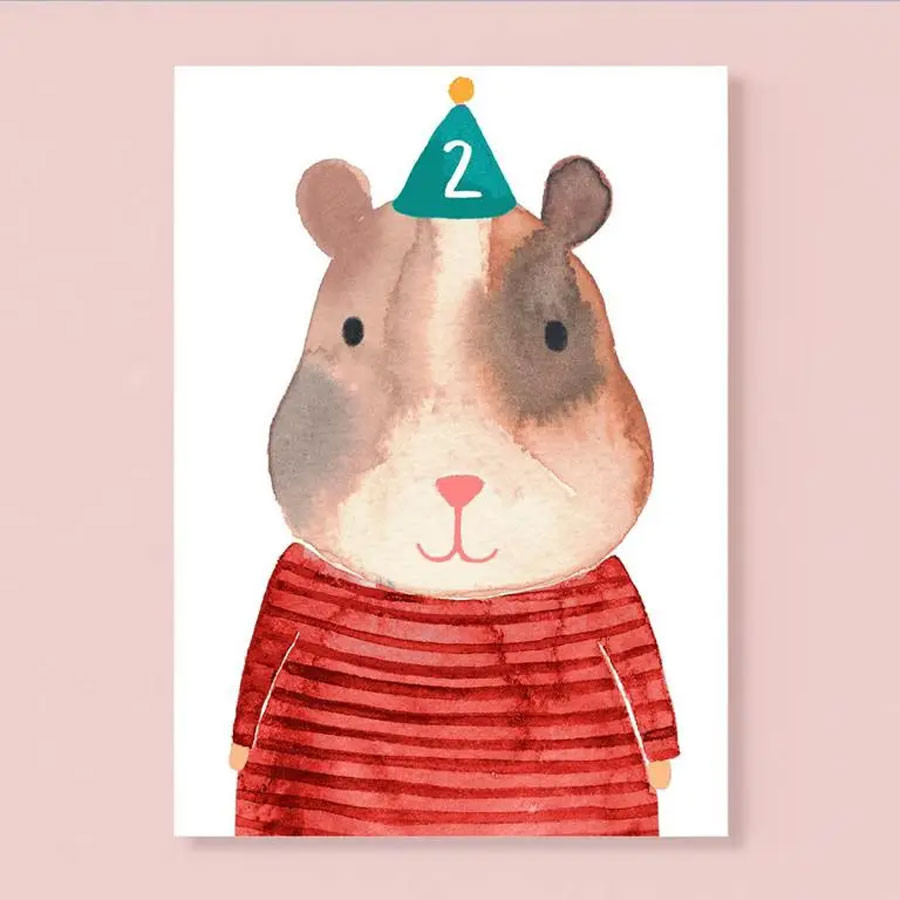 Geburtstagskarte 2. mit Hamster