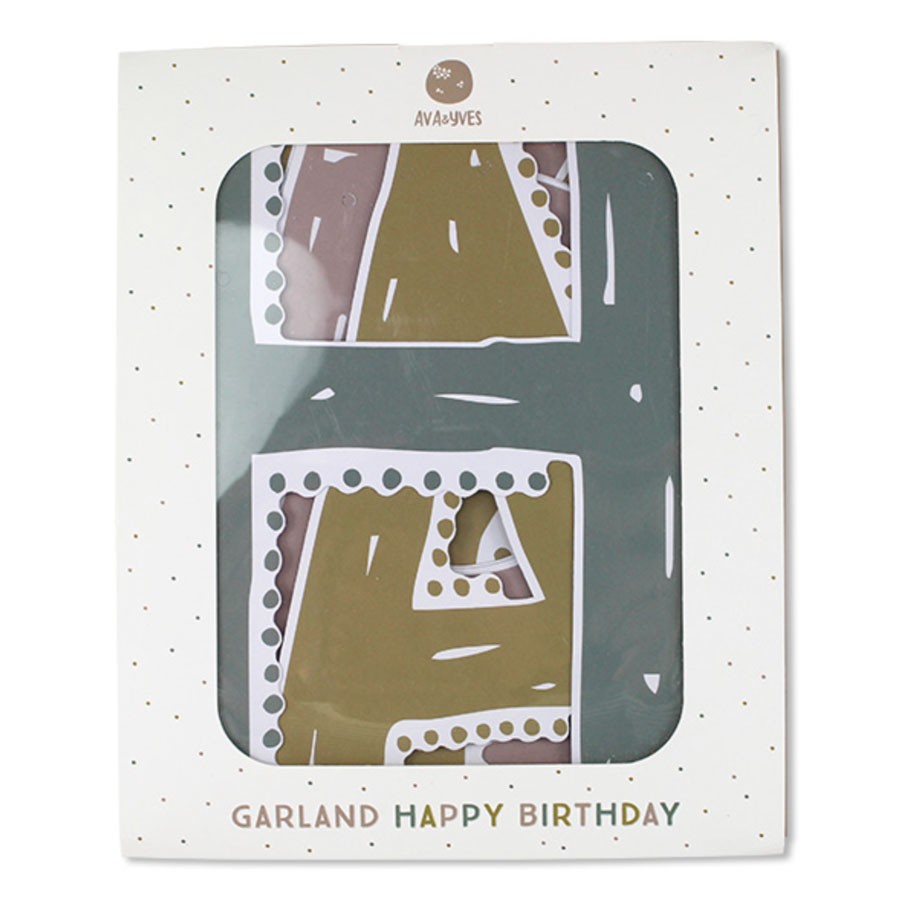 Ava & Yves - Girlande Happy Birthday Pastell