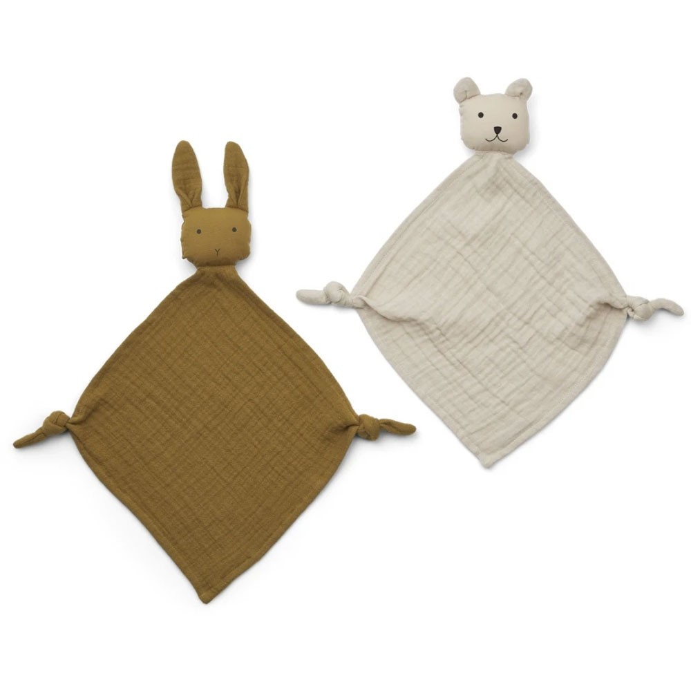 Liewood - Yoko Mini Cuddle Cloth 2 Pack - Olive green/sandy mix
