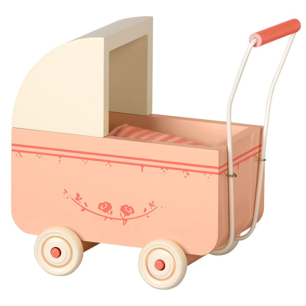 Maileg - Mini Pram for Dollhouse Pink