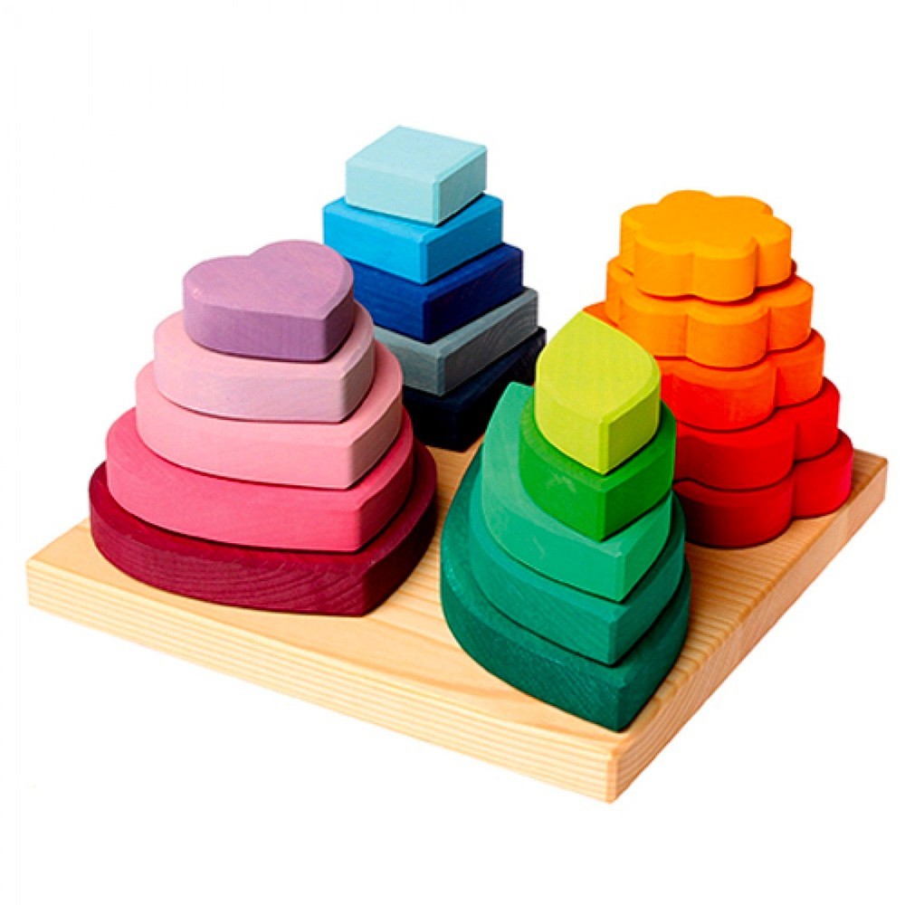 Grimm's Wooden Toys - Stacking Game Shapes