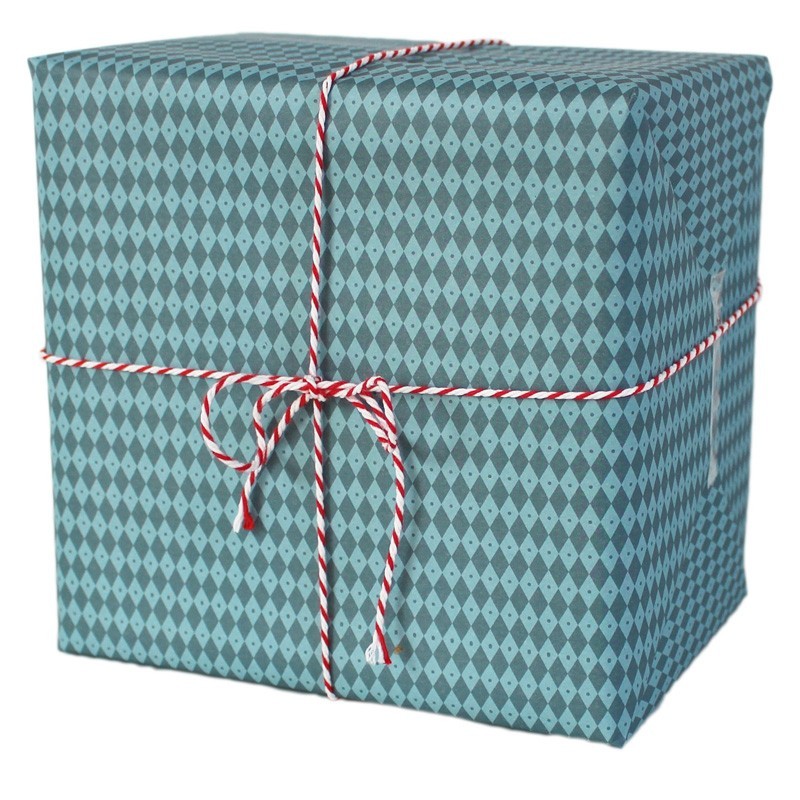 Ava & Yves - Geschenkpapier "Rauten" Blau