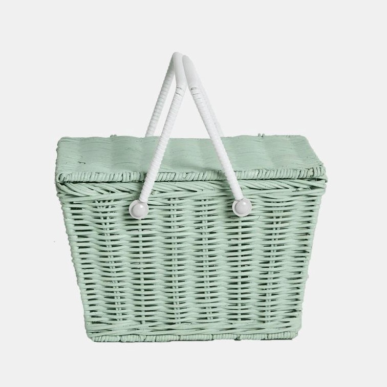 Olli Ella - Handmade Picnic Basket Mint