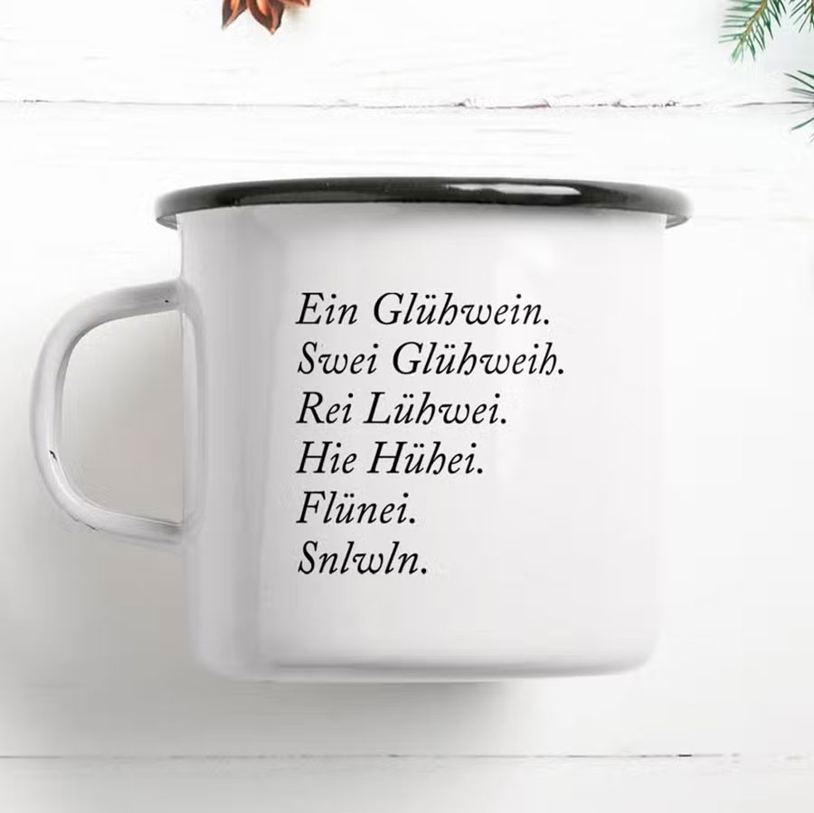 Becher Emaille - Ein Glühwein, Swei Glühweih