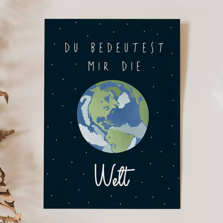 Postkarte Liebe & Jahrestag - Du bedeutest mir die Welt