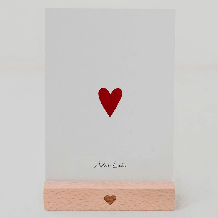 Eulenschnitt - Postkarte Herz - Alles Liebe