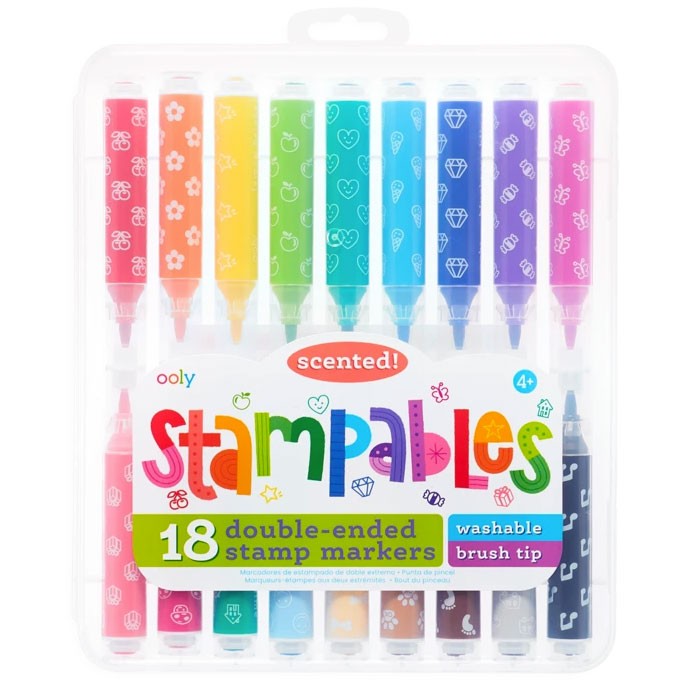 OOLY - 18 Marker mit Stempel Regenbogen