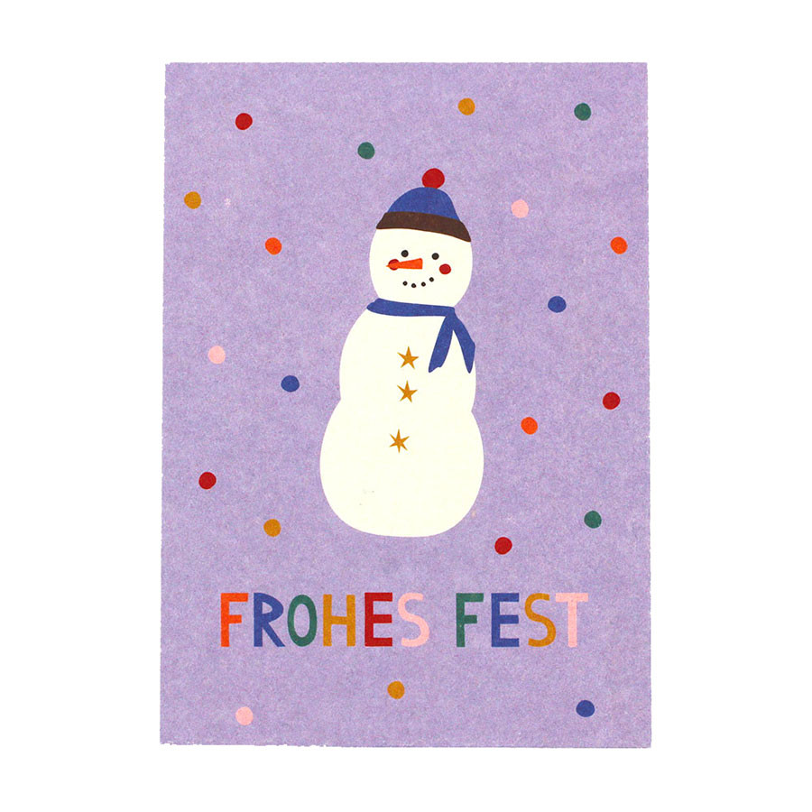 Ava & Yves - Weihnachten - Postkarte Schneemann