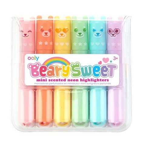 OOLY - 6 Mini Neon Marker "Beary Sweet" mit Duft