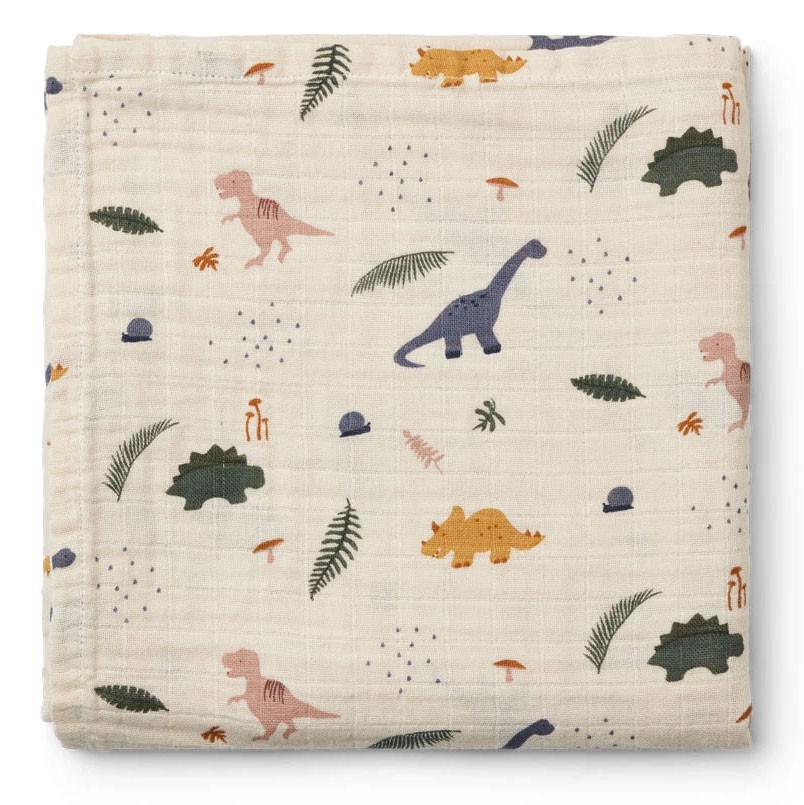 Liewood - Bio-Mulltuch Swaddle Ben Dino Mix 110cm