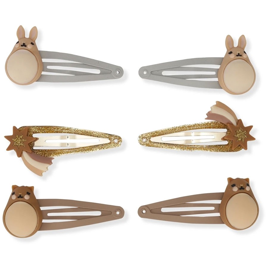 Konges Slojd - 6 Haarklammern Bunny