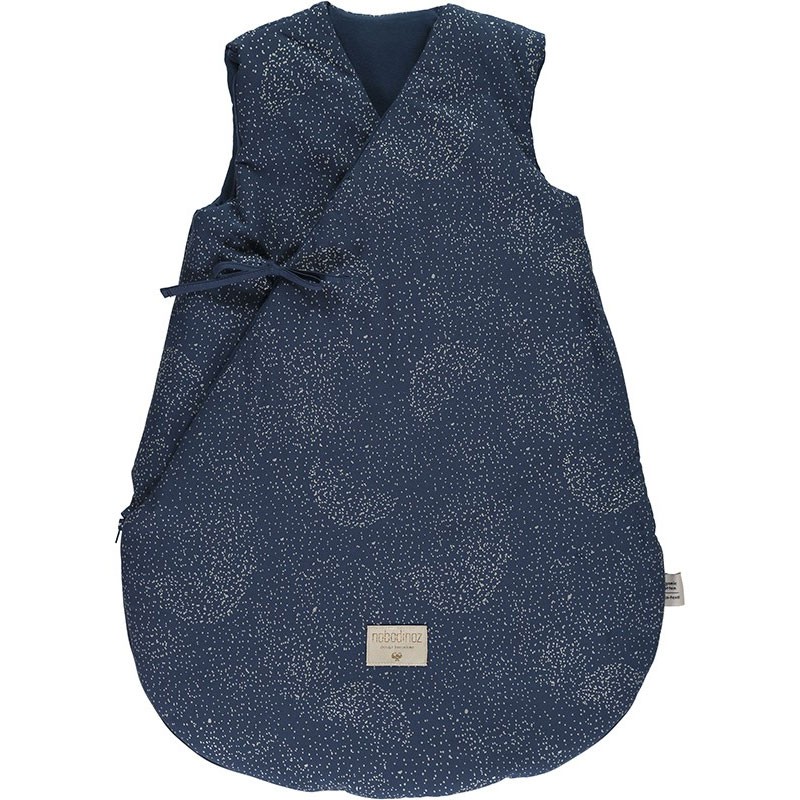 Nobodinoz - Babyschlafsack Winter Cloud Gold Bubble Night Blue