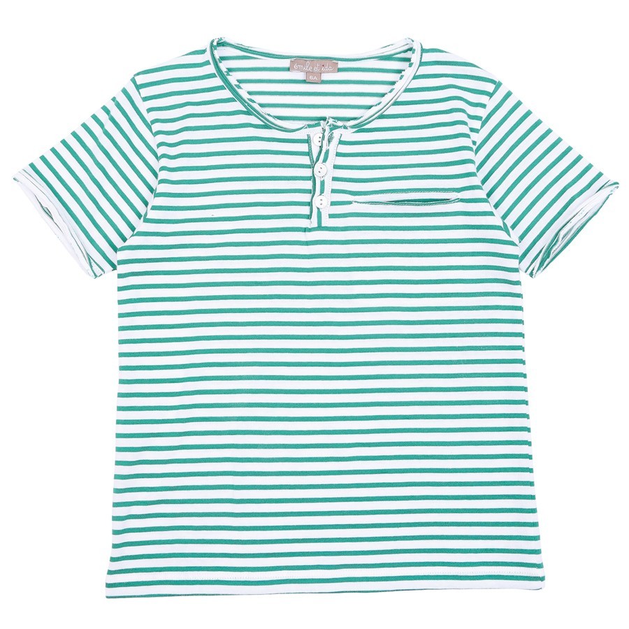 Emile et Ida - Gestreiftes T-Shirt mit Brusttasche