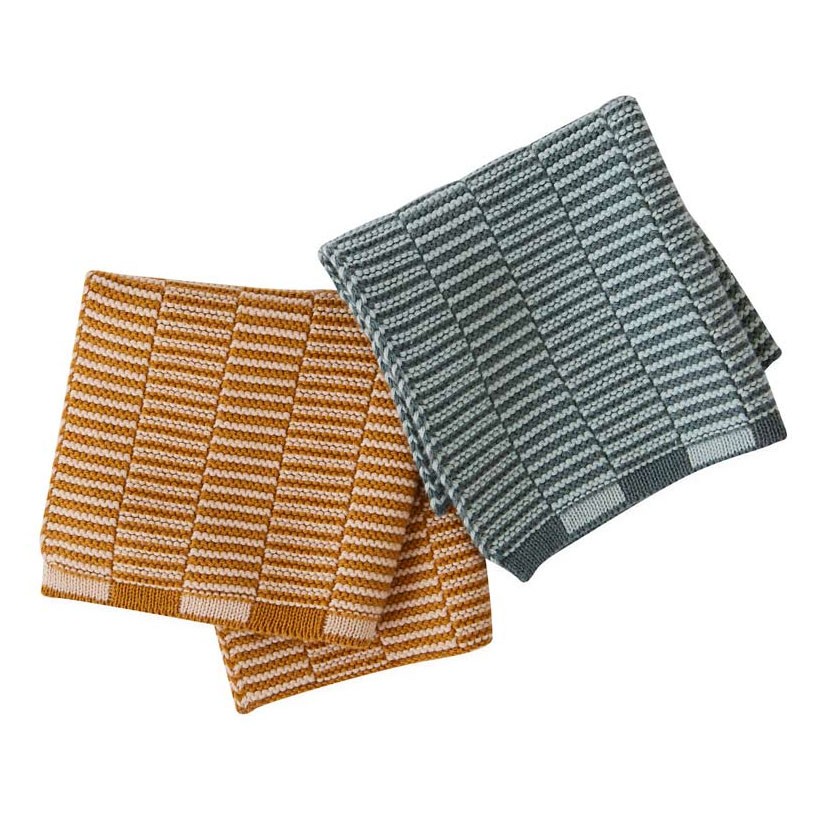 OYOY - 2 Geschirrhandtücher Stringa Minty Caramel