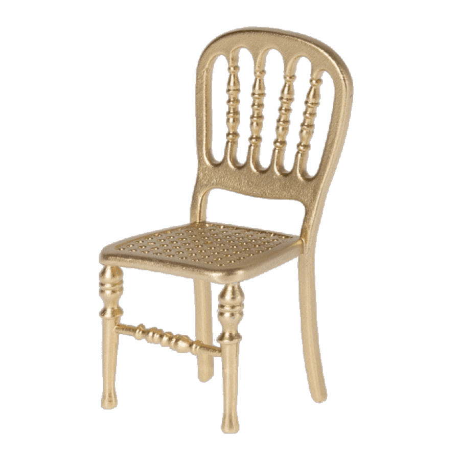 Maileg - Stuhl für Puppenhaus Metall - Gold