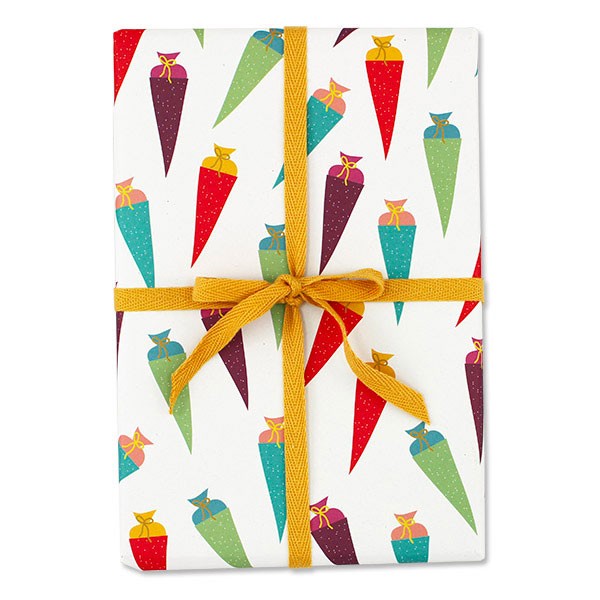 Ava & Yves - Geschenkpapier "Schultüten" Bunt