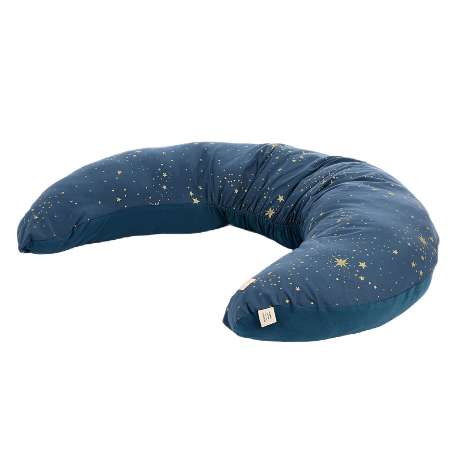 Nobodinoz - Stillkissen "Luna" Gold Stella Night Blue