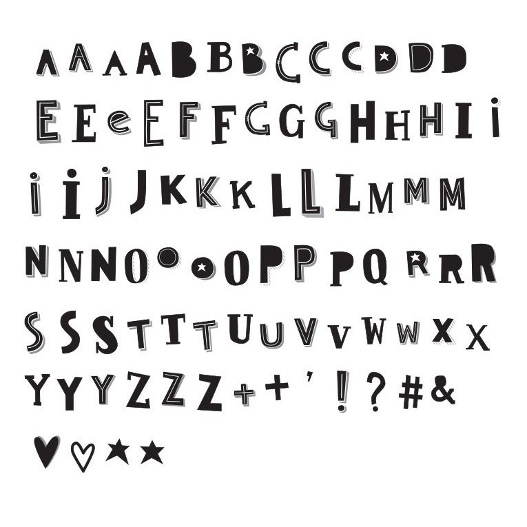 A little lovely Company - Lightbox Buchstabenset "Funky Black"