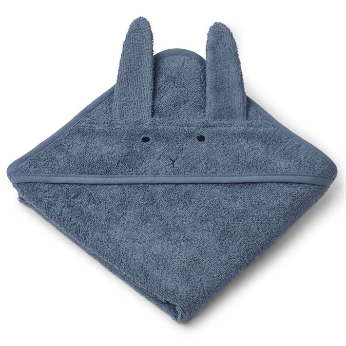 Liewood - Badetuch mit Kapuze Hase Blau