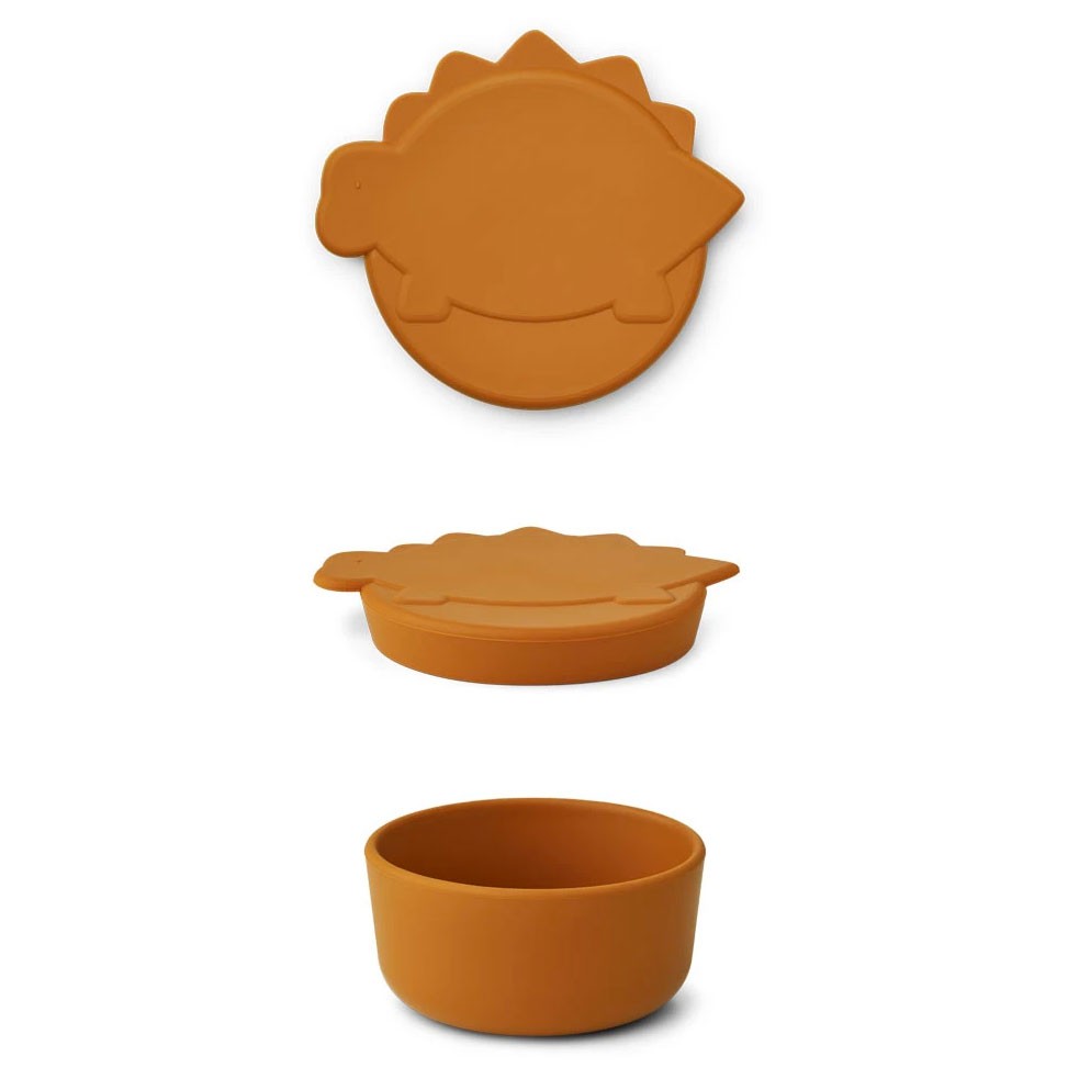 Liewood - Cornelius Snack Box Medium Dino Mustard 11cm
