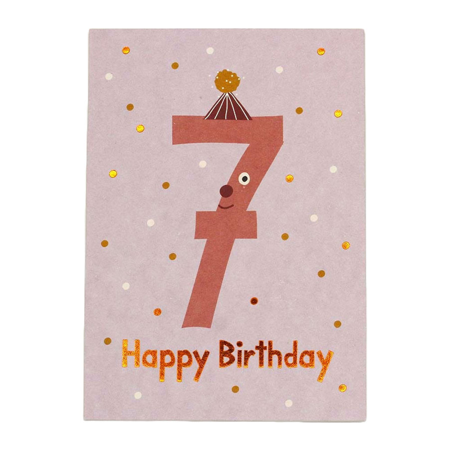 Ava & Yves - Postkarte Happy Birthday 7 - Flieder