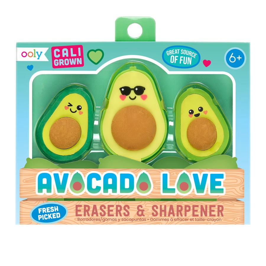 OOLY - Avocado Love - Set Radiergummi und Anspitzer