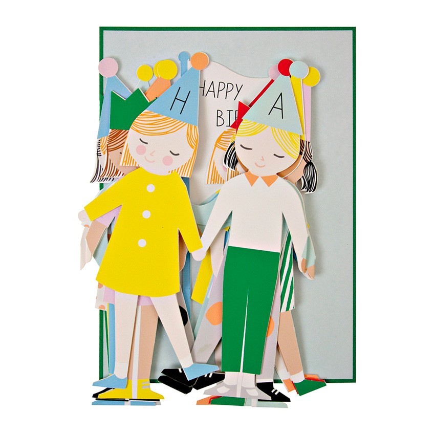 Meri Meri - Karte "Happy Birthday" mit Faltfiguren