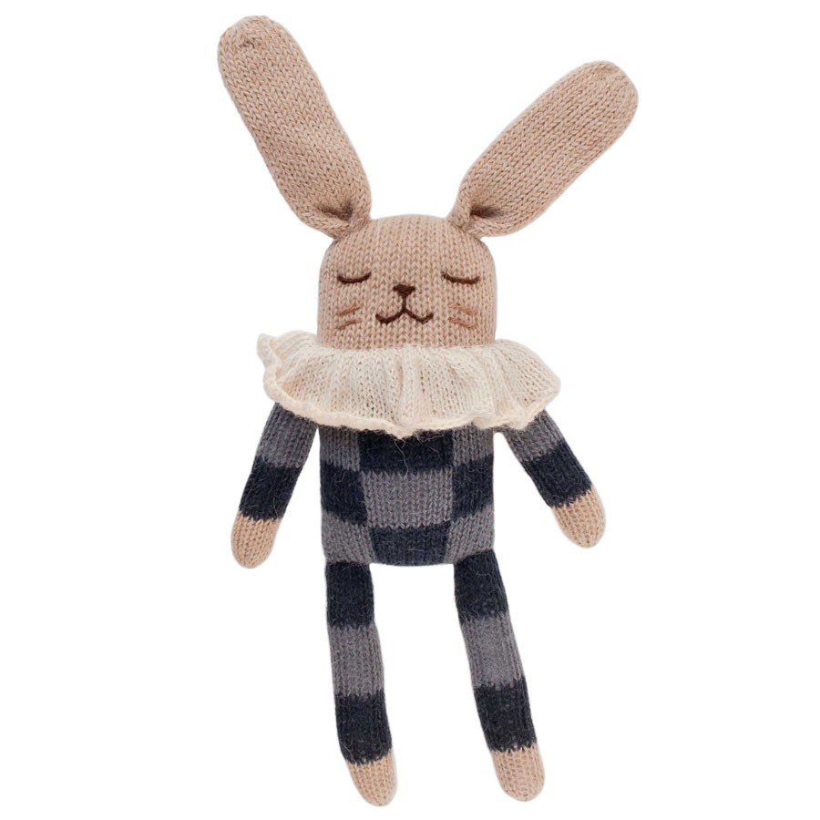 Main Sauvage - Kuscheltier Hase Pyjama Kariert Blau