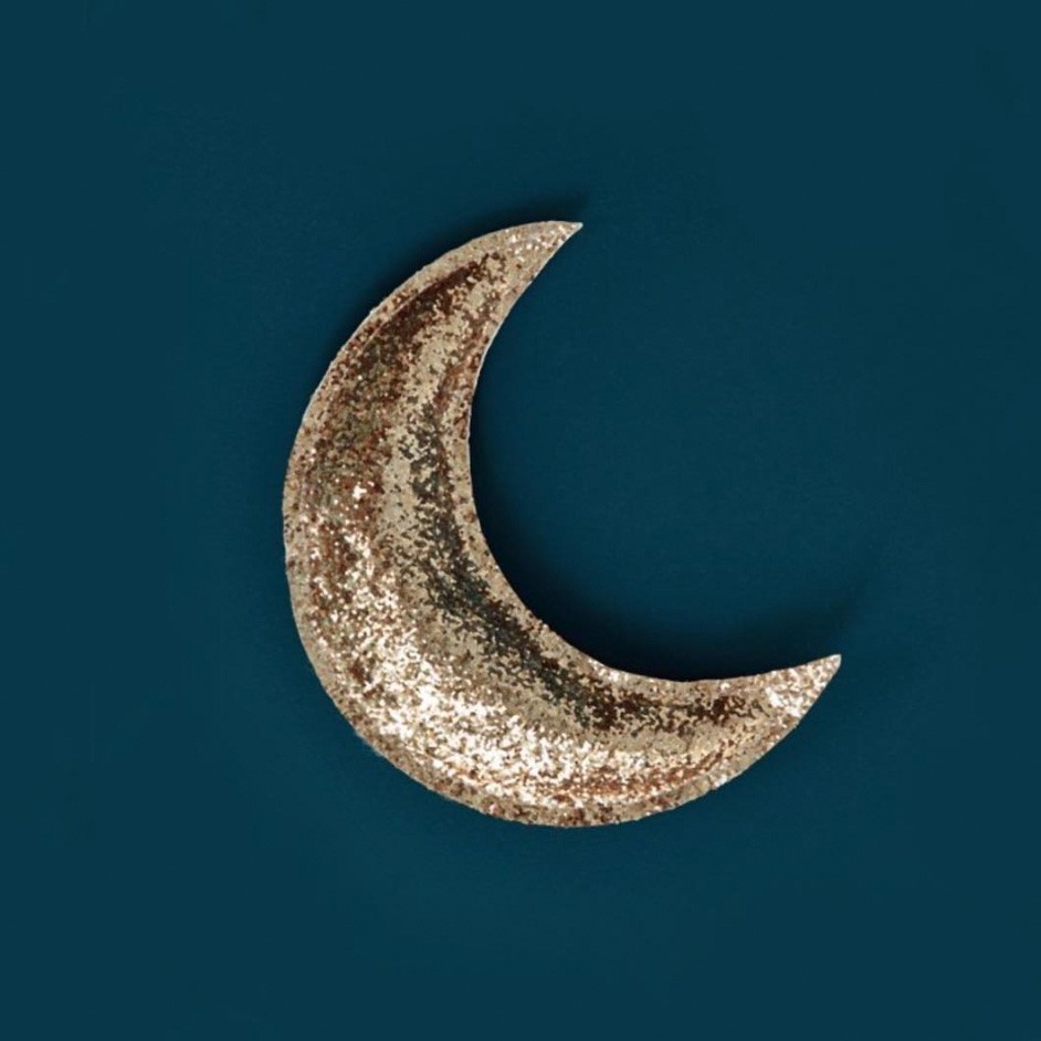 Silly and Billy - Handmade Crescent moon Gold Glitter