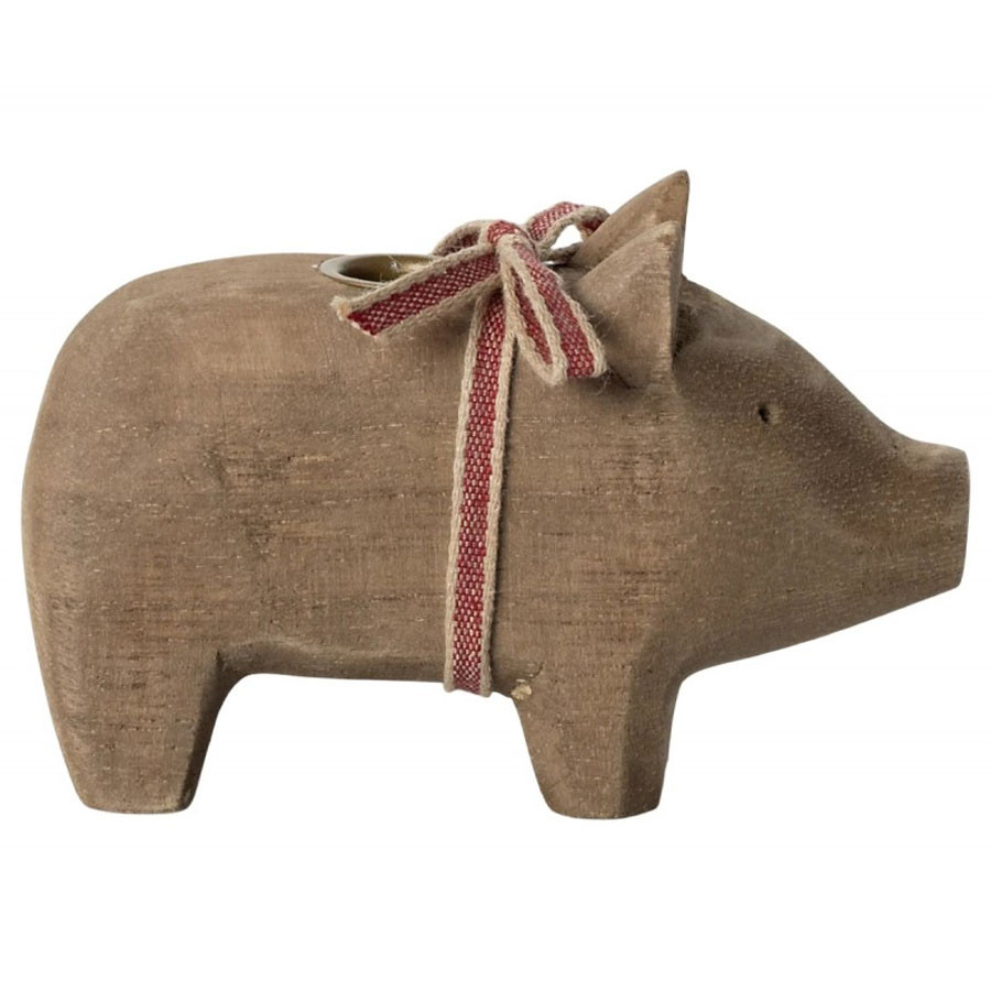 Maileg - Kerzenhalter Schwein Natur Klein