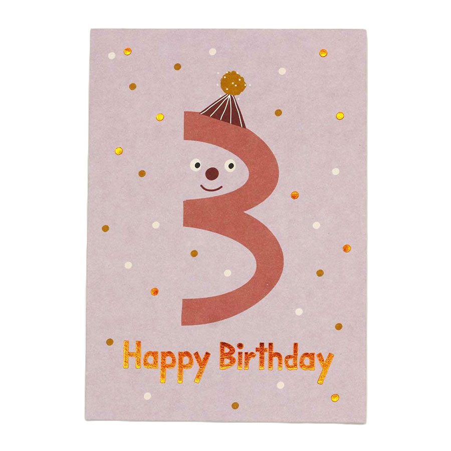 Ava & Yves - Postkarte Happy Birthday 3 - Flieder