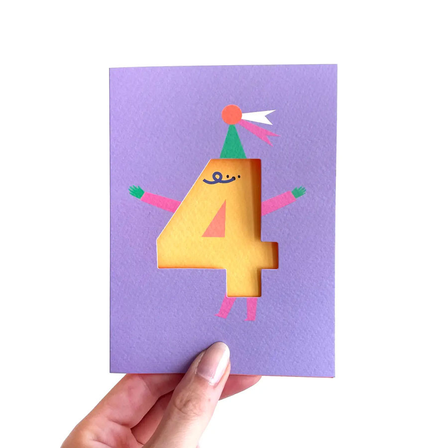 Klappkarte 4. Geburtstag