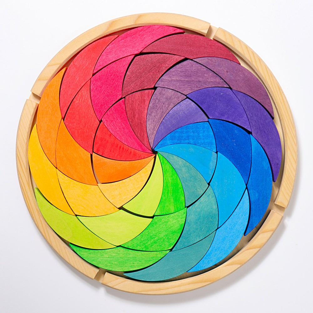 Grimm's Spielzeug - Bauspiel Farbenrad Regenbogen